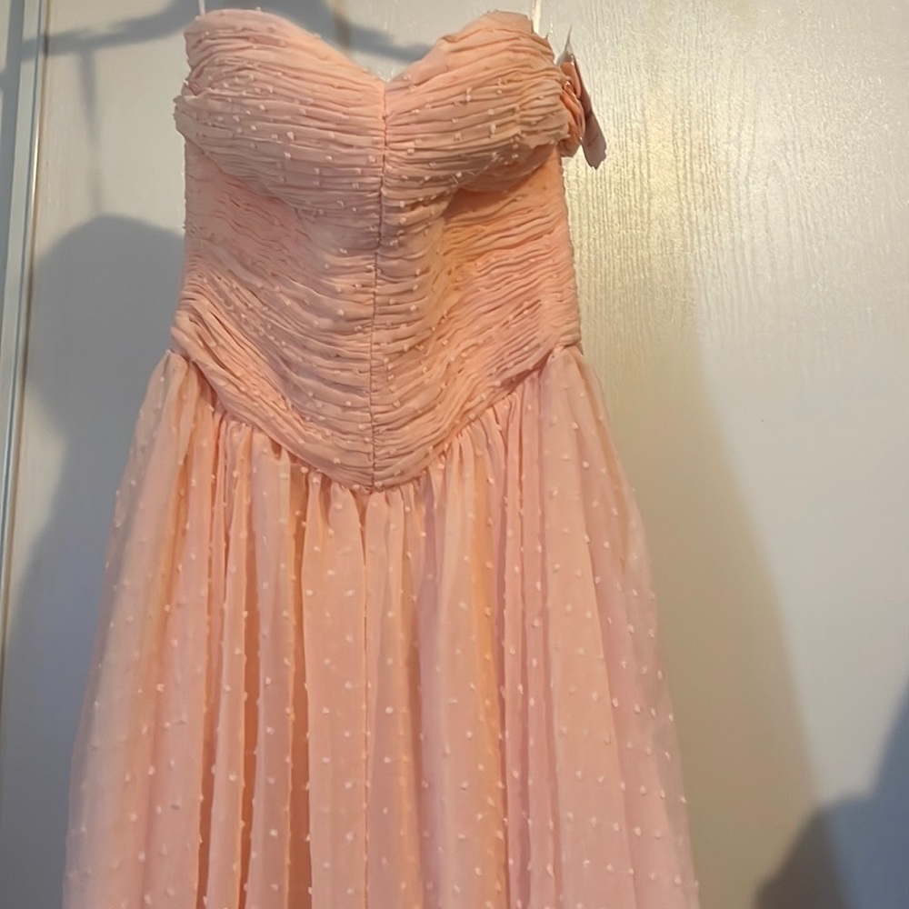 Beautiful coral strapless dress